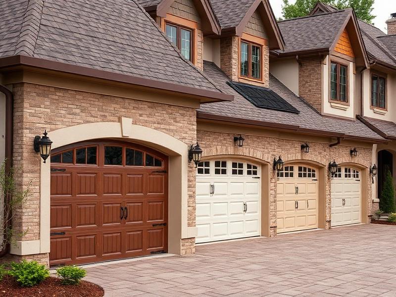 Beautiful carriage-style garage doors on luxury homes